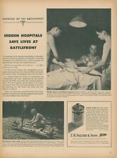 1944 WWII Squibb Ether Hidden Hospitals Save Lives Battlefront Vtg Print Ad L32 picture