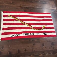 Vintage Defiance Annin First Navy Jack Flag Don't Tread On Me 100% Cotton Cloth picture