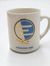 Experimental Aircraft Association EAA Oshkosh 1988 White Coffee Cup Mug Gold Vtg picture