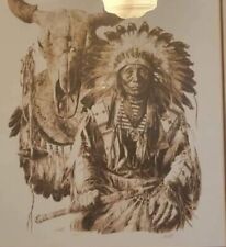 1975 Paul Calle Sioux Indian Chief LE 881/950 Signed Sketch Print picture