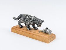 Vintage Cat & Mouse Pewter Figurine by Rosemarie Franke Limited Edition 1 of 50 picture