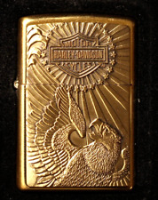 RARE ZIPPO 2000 HARLEY DAVIDSON MOTOR CYCLES Eagle BRASS LIGHTER picture