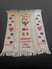 FOLK ART Patriotic Bicentenial 1776-1976 ANNA SCHIVONE 1888 Eagle Blanket AFGHAN picture
