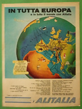 Alitalia Airlines IN All Europe 1961 Advertising 1 Page Original picture