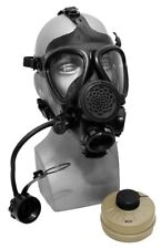 Authentic Israeli Military M-15 Gas Mask w/40mm NATO w/ Straw Black NBC Adult Sz picture