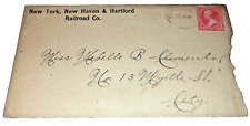 1890's NEW HAVEN RAILROAD USED COMPANY ENVELOPE picture