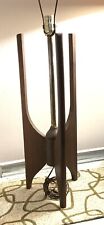 Mid Century Modern Rocket Style,Walnut With Brass Rod Lamp picture