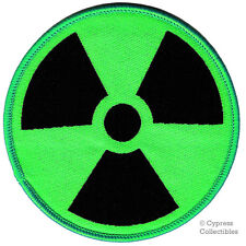 NUCLEAR RADIATION SYMBOL new EMBROIDERED IRON-ON PATCH GREEN RADIATION ZOMBIE picture