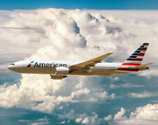 AMERICAN AIRLINES BOEING 777-200ER AIRLINER 11x14 SILVER HALIDE PHOTO PRINT picture