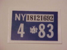 1983 new york n y license plate  registration sticker picture