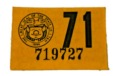 1971 Utah Motorcycle Car Truck New License Plate Registration Special Sticker picture