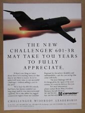 1993 Canadair Bombardier Challenger 601-3R Jet vintage print Ad picture