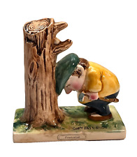 Vtg MCM Frustration Golfer Ceramic Figurine, Artist Signed, Unique Golf Fun Gift picture