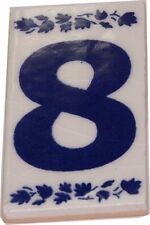 Numeral Eight Painted Tile from Jerusalem - 3x1.5 Inches - Asfour Outlet TM picture
