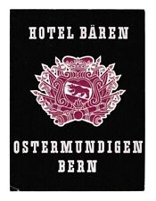 Hotel Baren BERN Switzerland - vintage luggage label picture