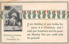 Tamarack Pennsylvania~Christmas Greetings~Lil Girl in Dormer Window~Holly~1911  picture