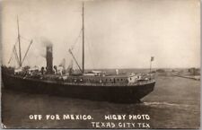 1914 TEXAS CITY, Texas RPPC Postcard Steamer Ship 