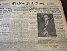 1934 SEPT 21 NEW YORK TIMES - LINDBERGH RANSOM RECEIVER ARRESTED - NT 5910 picture