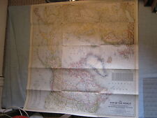VINTAGE LARGE THE TOP OF THE WORLD WALL MAP National Geographic October 1949  picture