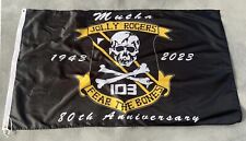USN VF-103 Jolly Rogers 80th Anniversary 3x5 ft Single-Sided Flag Banner Mutha picture