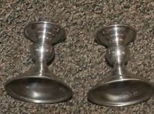 Hanle and Debler Pewter Pillar Candlestick Candle Stick Holders picture