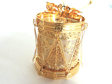 2016 Danbury Mint CHRISTMAS DRUM Gold Christmas Holiday Ornament picture