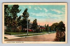 Marietta GA-Georgia, Church Street, Residential Area, Antique Vintage Postcard picture