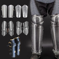 Medieval Steel Warrior Gothic Leg Armor Set Knight Greaves Armor Sabatons picture