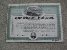 Vintage 1901 Stock Certificate Sharon Railway Railroad Company 95 Shares picture