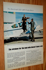 1968 BEECHCRAFT 56TC TURBO BARON AIRPLANE ORIGINAL VINTAGE ADVERTISEMENT AD-68 picture