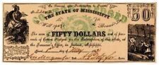 State of Mississippi $50 - Obsolete Notes - Paper Money - US - Obsolete picture