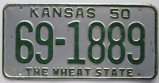 Kansas 1950 PAWNEE COUNTY License Plate NICE QUALITY # 69-1889 picture