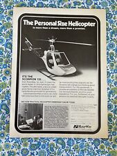 Vintage 1978 RotorWay Scorpion 133 Aircraft Personal Helicopter Print Ad picture