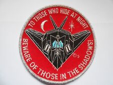 STEALTH  FIGHTER SQUADRON USAF CLOTH  PATCH to those who hide at night beware picture