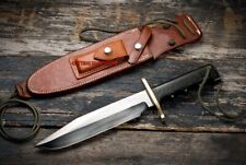 Handmade D2 Steel Hunting Big Bowie Knife with Micarta Handle Leather Sheath  picture