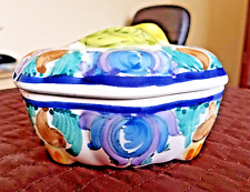 Handpainted Floral Ceramic Trinket Box 5.5 in x 3 in picture