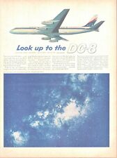 1959 Douglas DC-8 Vintage Print Ad Look Up Worlds Most Modern Jetliner   picture