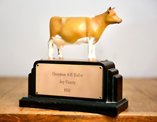 Vintage 1952 4H Dairy Cow Cattle Trophy Champion Heifer Farm Milk Antique picture