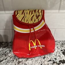 Vtg McDonald's Red Vinyl Mini Backpack Rucksack w/ Adjustable Straps 10
