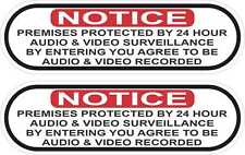 5in x 1.5in Protected by Audio and Video Surveillance Vinyl Stickers Sign Decals picture