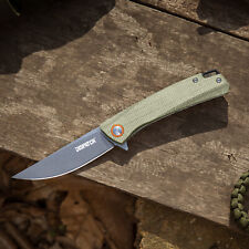 4'' Camping Pocket Knife Folding Knife Anti-rust 8Cr Blade w/Micarta Handle EDC picture