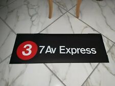 EAST NY NYC SUBWAY ROLL SIGN #3 LINE 7th AVE EXPRESS HARLEM NEW LOTS BROOKLYN picture