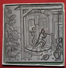 1988 German Eickhoff cast iron plaque with box charcoal mine picture