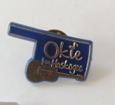 Okie From Muskogee Oklahoma State Shaped Plastic Lapel Pin picture