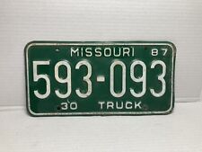 Vintage Missouri 1987 Truck License Plate picture