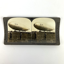 Antique WWI Photos Keystone View Co Stereograph Dirigible R-34 Minneola V19216 picture