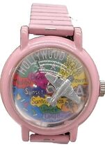 Vintage Pink Bubble Watch HOLLYWOOD Out of Time 80’s Airplane Watch *Rare picture