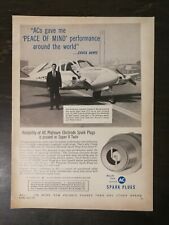 Vintage 1961 AC Spark Plugs Airplane Pan America Pilot Full Page Original Ad picture