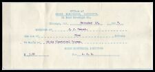 1917 RECEIPT- Wicks Electrical Institute, Chicago, Illinois A2 picture