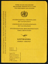 LUFTHANSA GERMAN AIRLINES WHO INTERNATIONAL VACCINATION BOOK UNUSED 1950-60s VTG picture